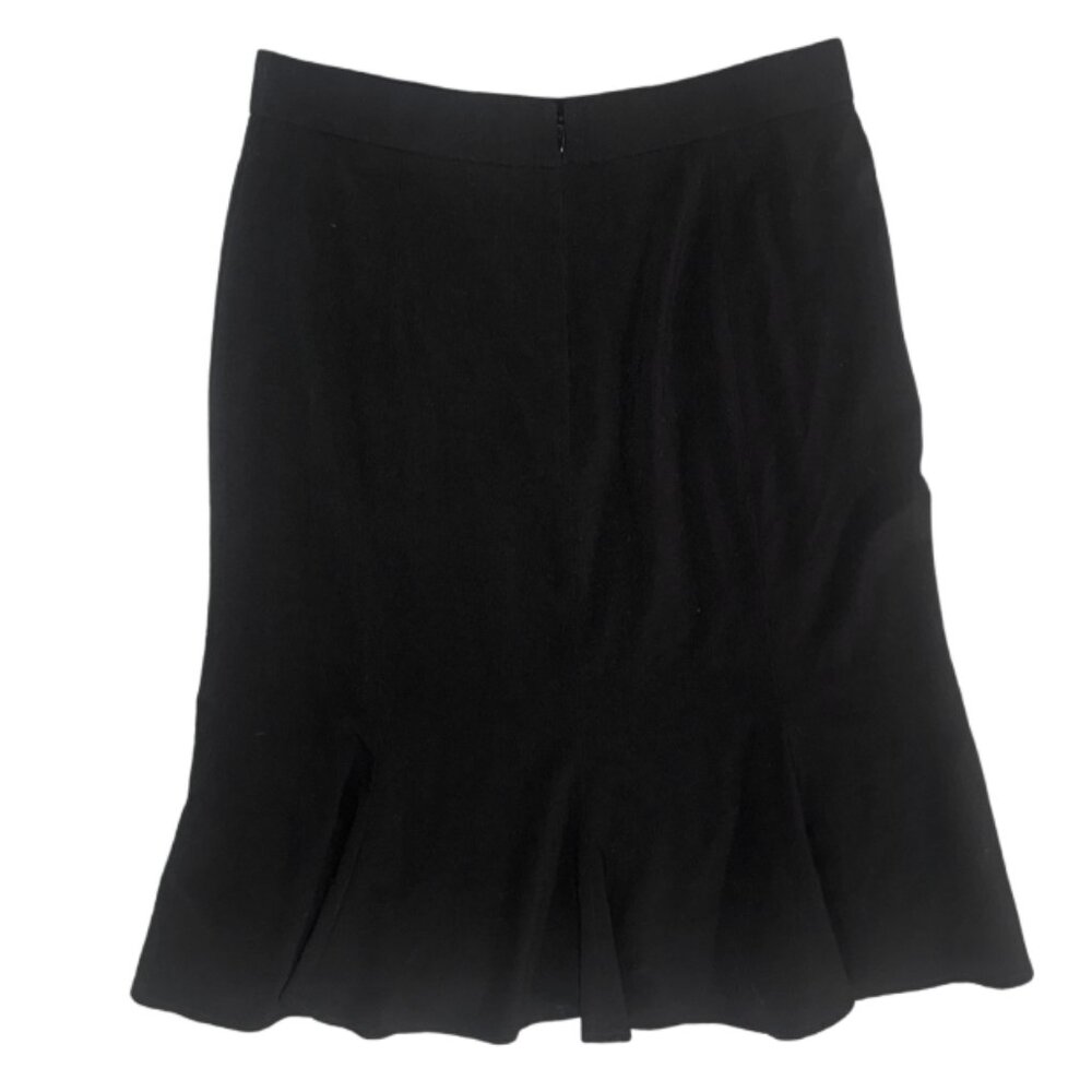 WOMEN BLACK KNEE LENGTH FLOWY SKIRT BRIGGS NEW YORK SIZE 10 - Picture 2 of 8